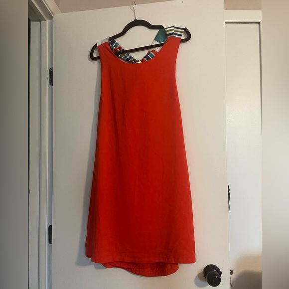 Lulus Joyful Red Orange Multi Stripe Tie-Back Mini Dress Size XL - Picture 3 of 9